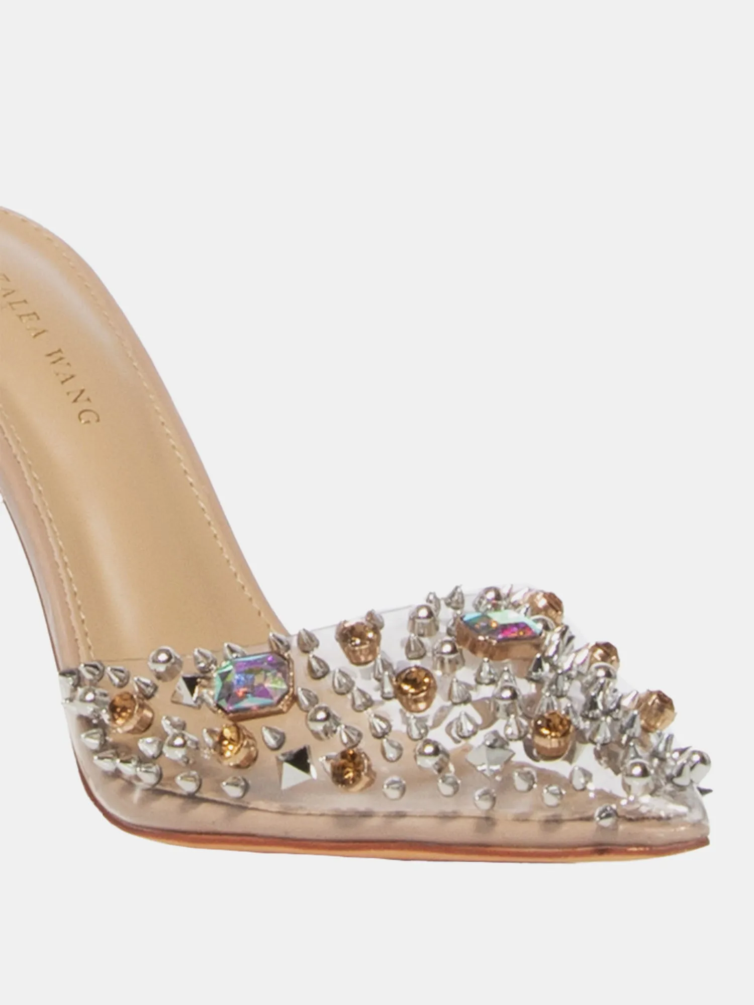 Azaela Wang Nude Ankle Strap Crystal Studded Pump - Brands We Love