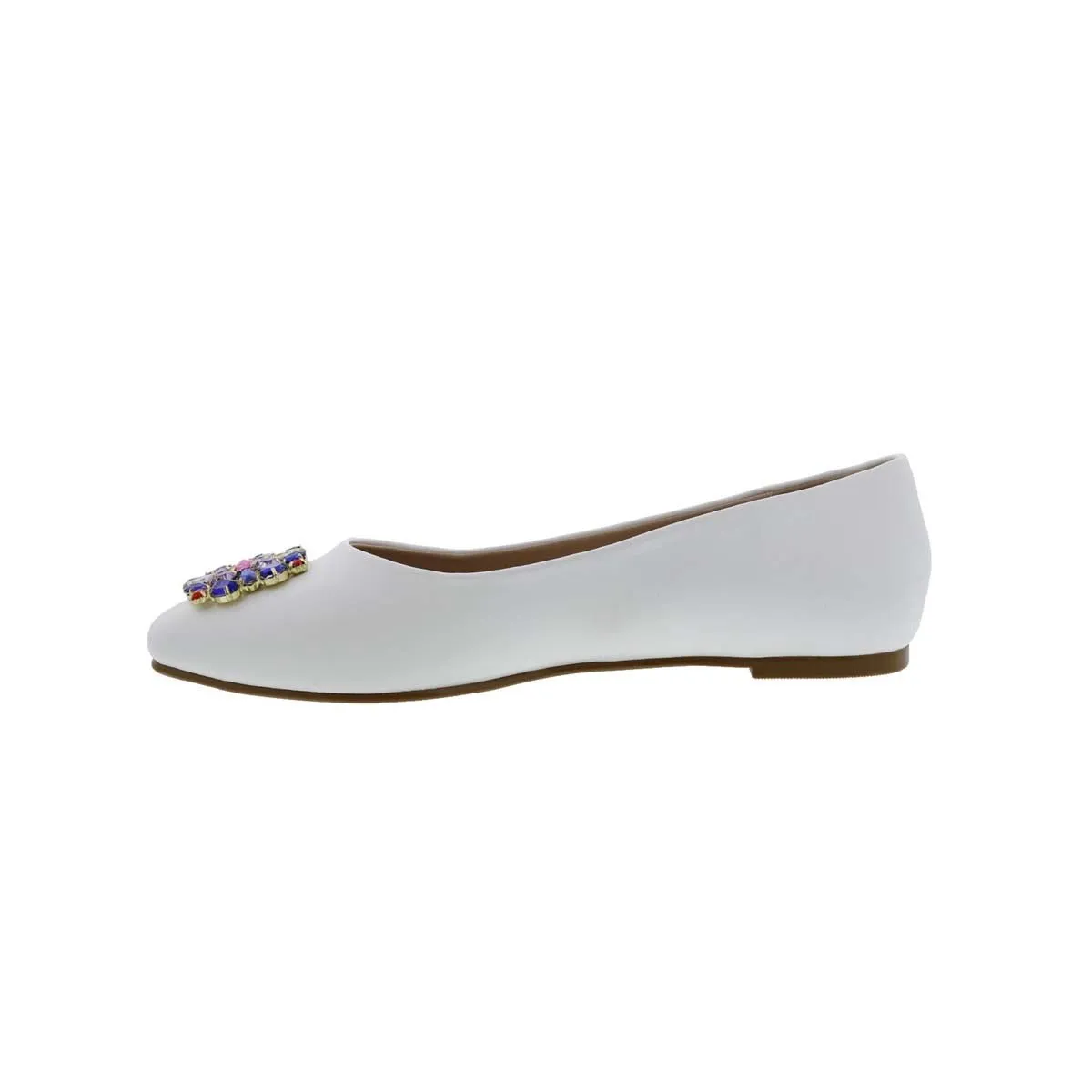 Bellini Sybil Women Slip-on Flat Shoes In White Smooth