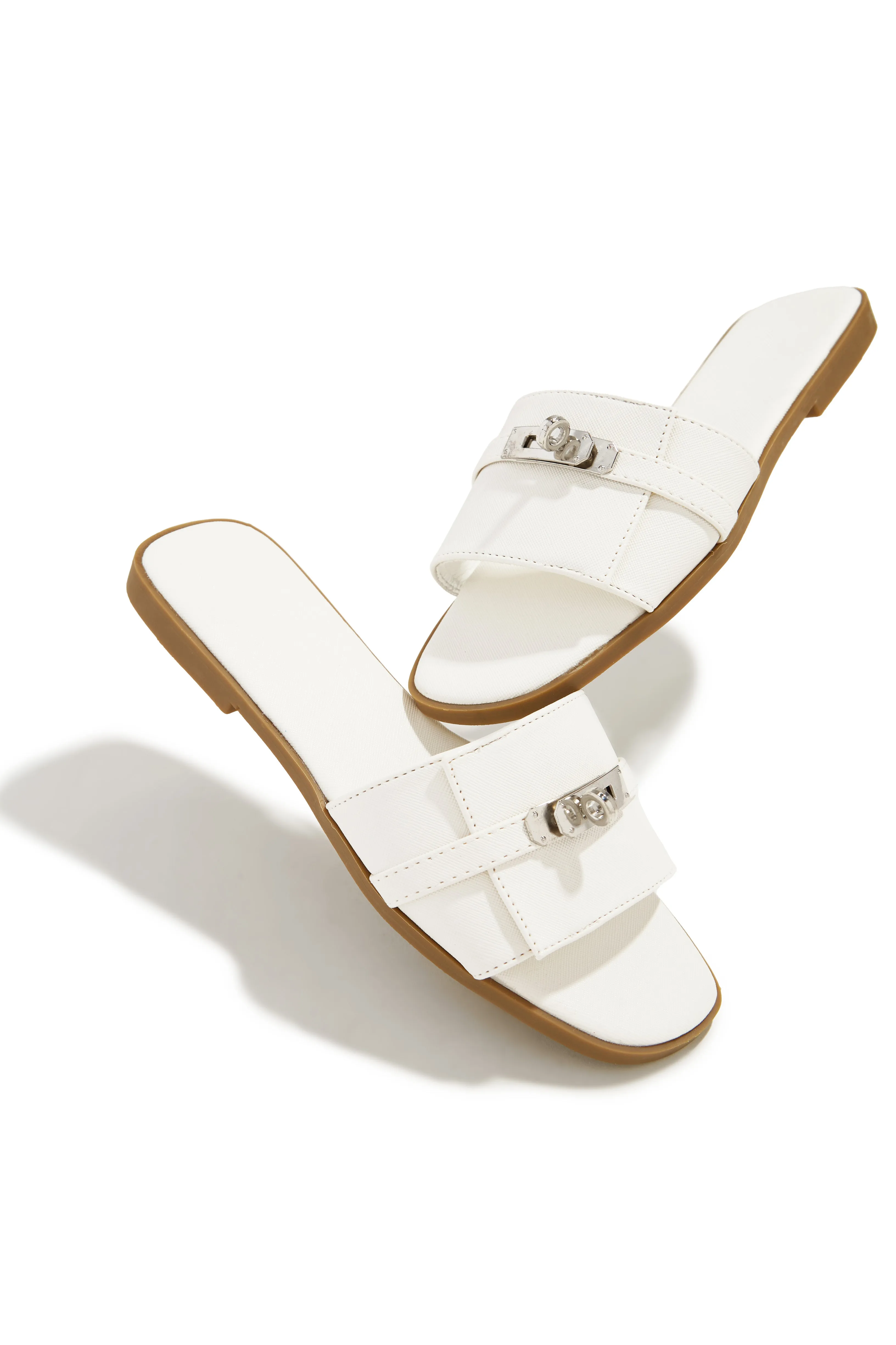 Bianca Slip On Sandals - White