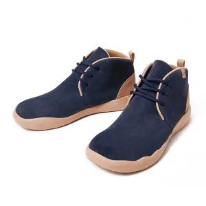 Bilbao Deep Blue Cow Suede Lace-up Boots Men