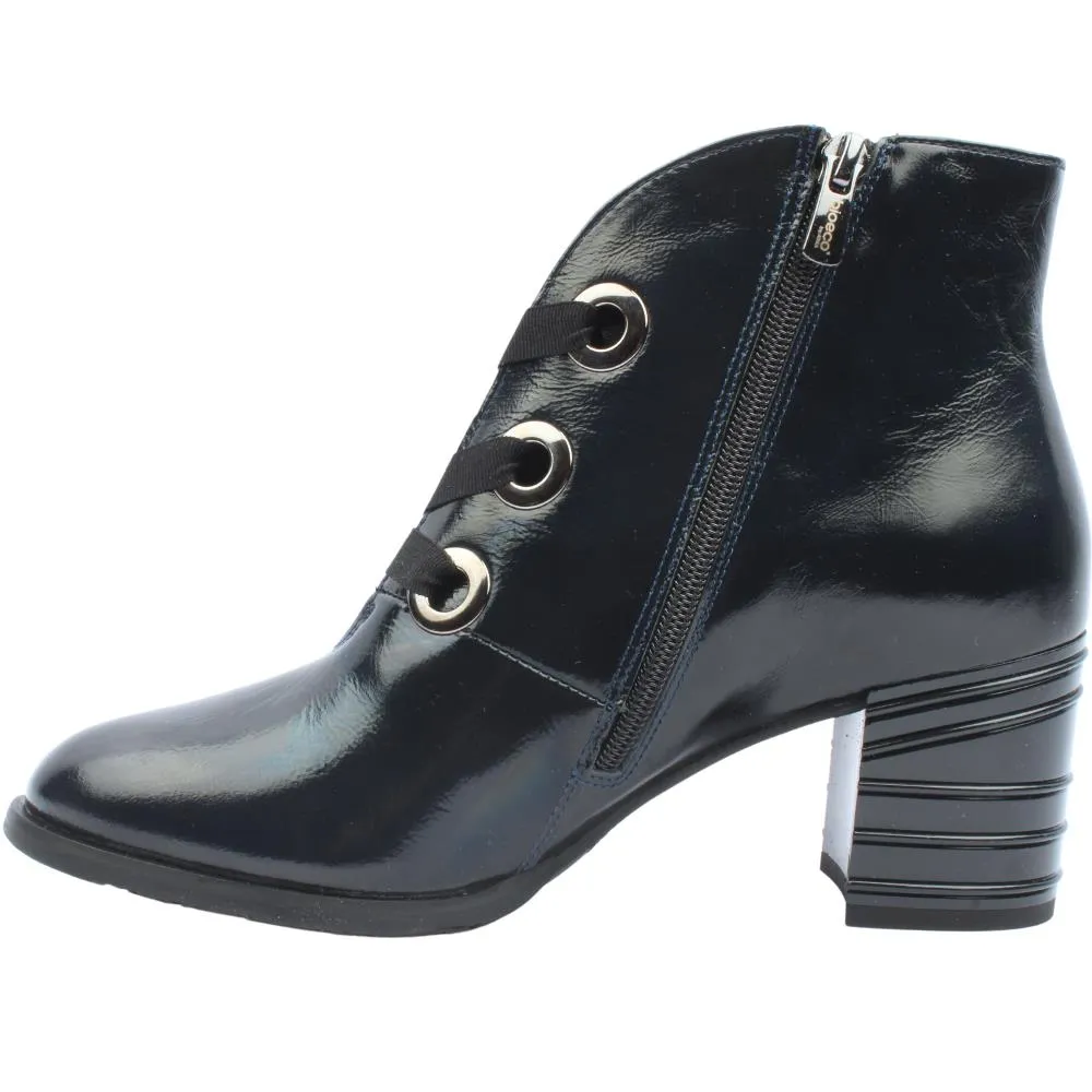 Bioeco Womens Ankle Boot 7853 Navy Patent