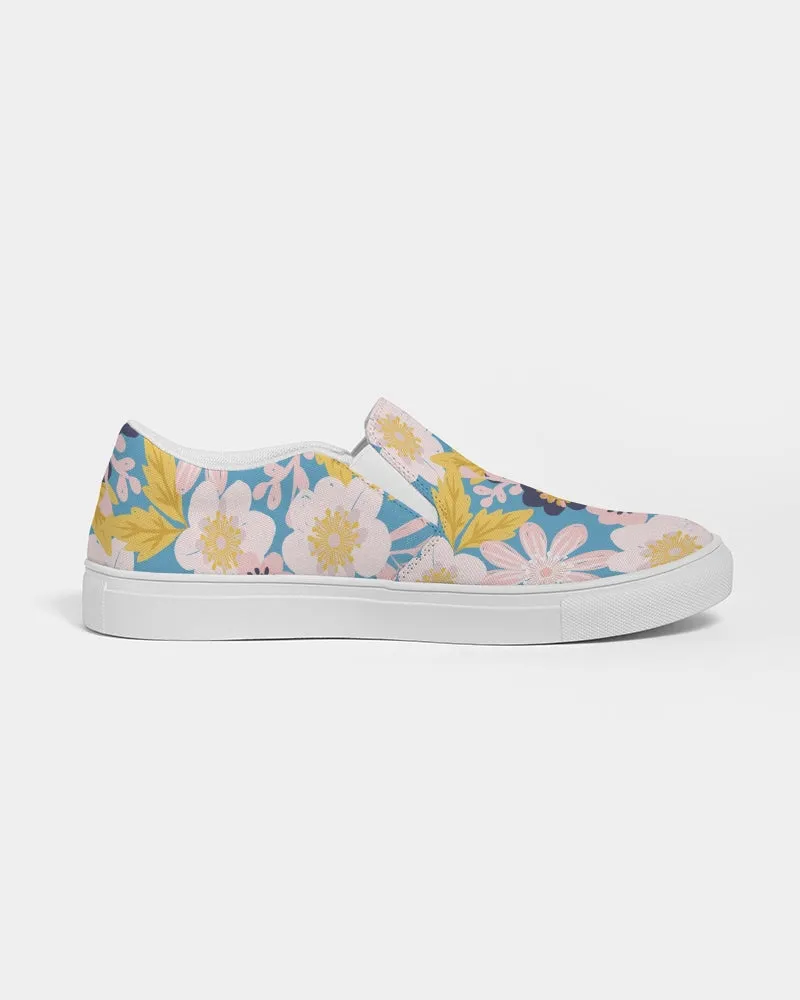 Blue Frisky Floral Women's Slip-On Canvas Shoe