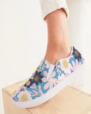 Blue Frisky Floral Women's Slip-On Canvas Shoe