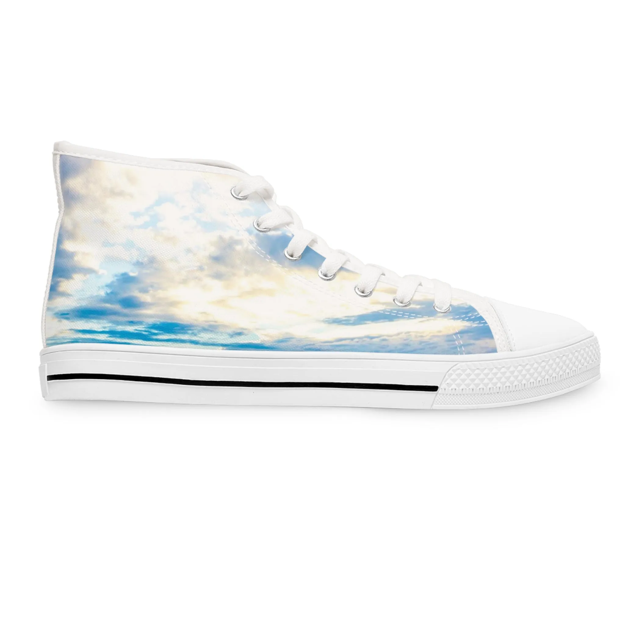 Blue Sea Glass Women's High Top Sneakers| Women's High-Top Shoes Stylish High-Top Footwear| Trendy High-Top Sneakers| Gifts for Her|Siesta Key|Great for Fall