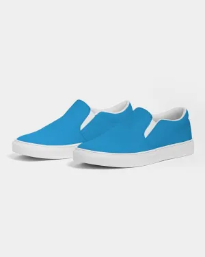 Bright Blue Cyan Slip-On Canvas Sneakers | Men's | Bright Pure Blue Cyan | C100M25Y0K0