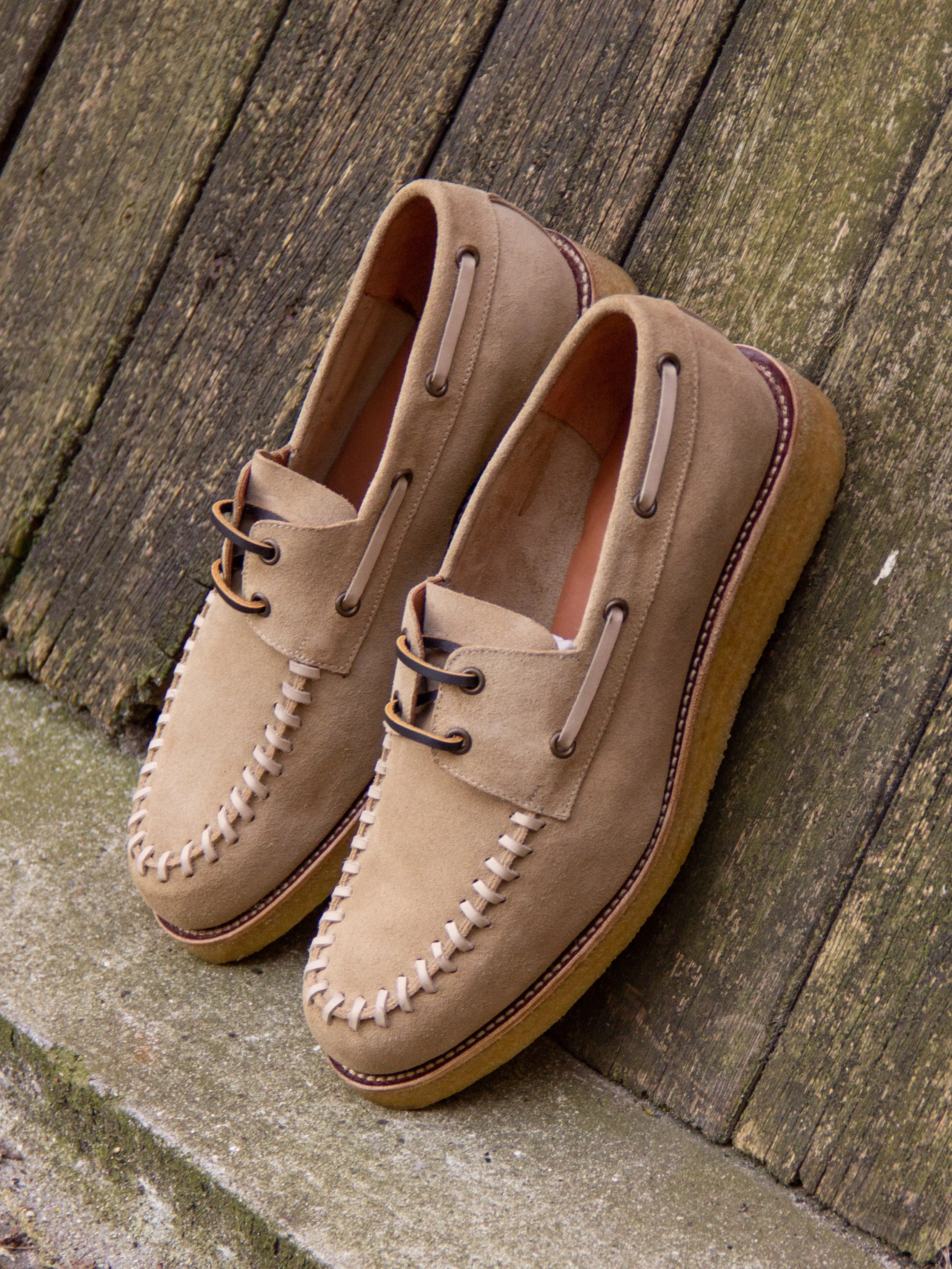 Bright Shoemakers, Native Boat Shoe, Mushroom Suede