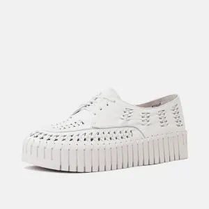 Brodies White Leather Sneakers