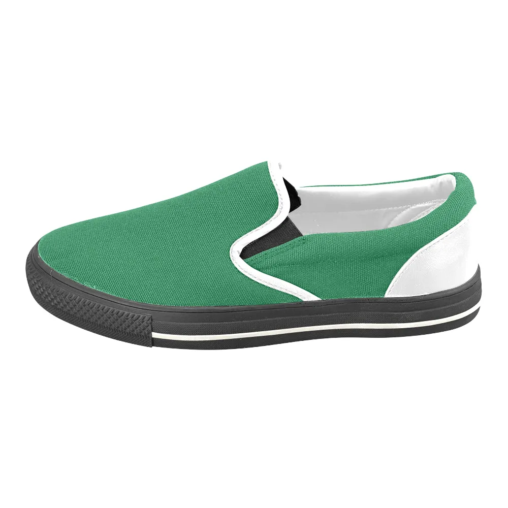 Buy Men's Bottle Green Solids Print Canvas Slip-on Shoes at TFS