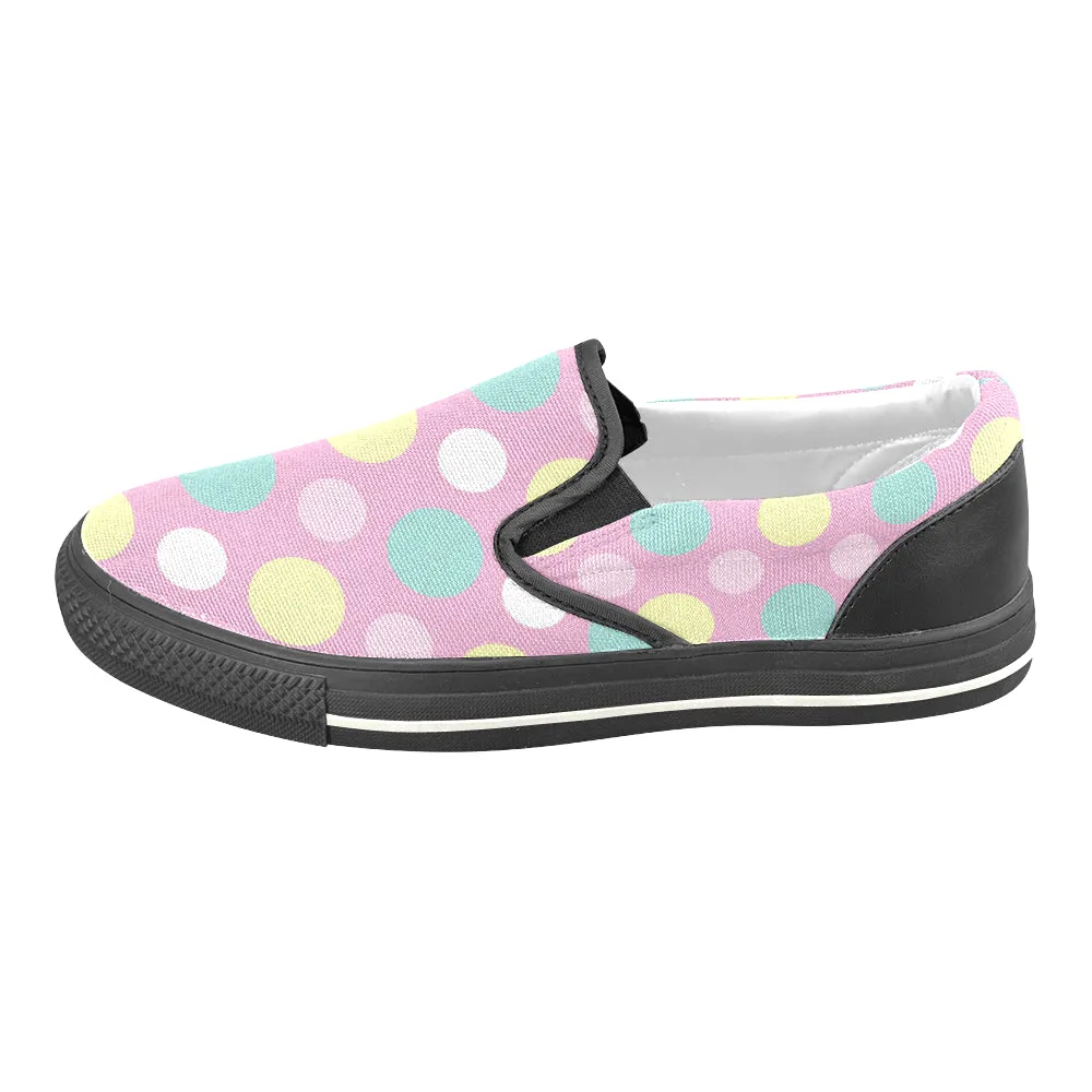 Buy Women Big Size Polka  Print Canvas Slip-on Shoes at TFS