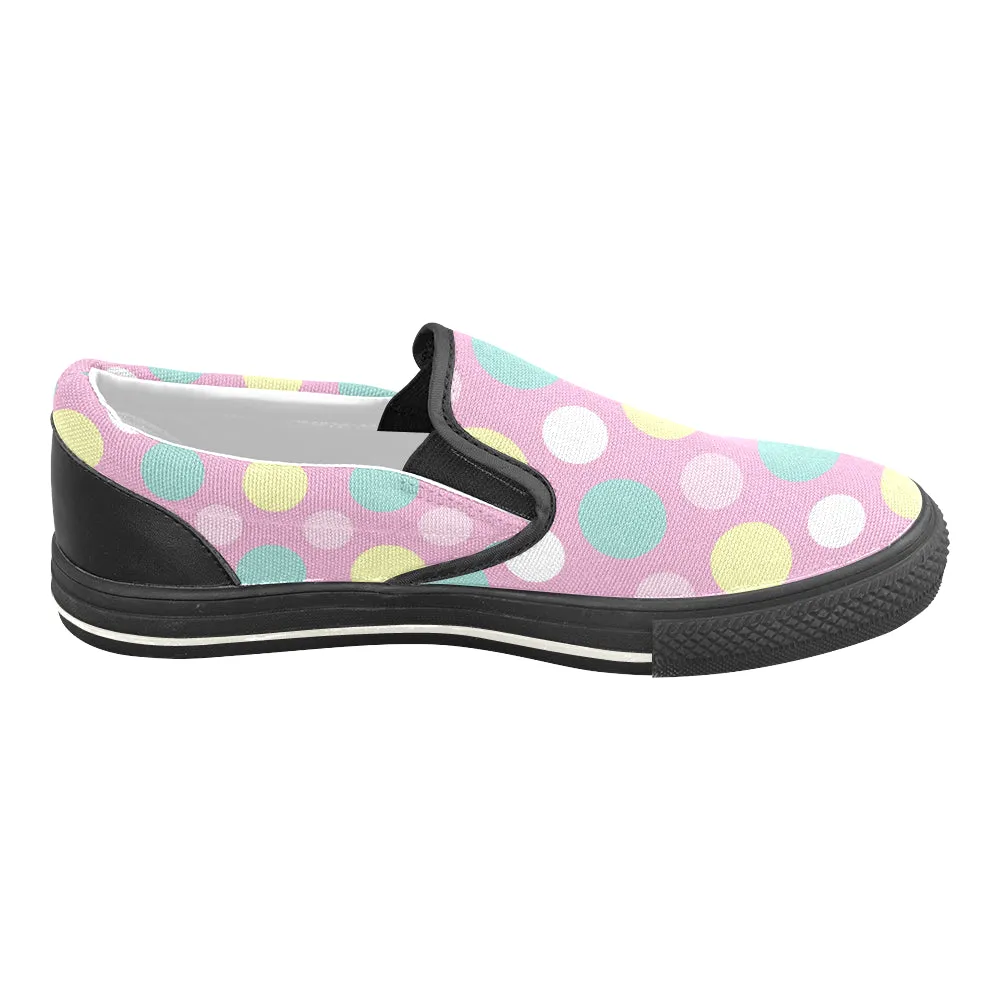 Buy Women Big Size Polka  Print Canvas Slip-on Shoes at TFS