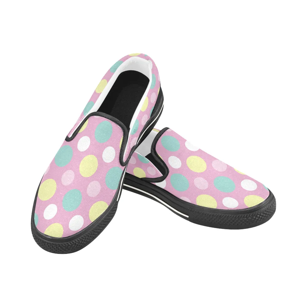 Buy Women Big Size Polka  Print Canvas Slip-on Shoes at TFS