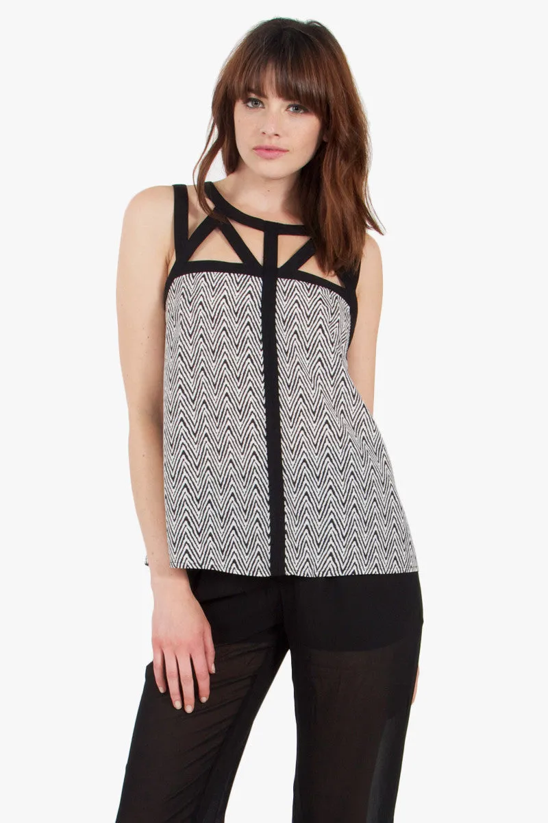 Caged Chevron Top