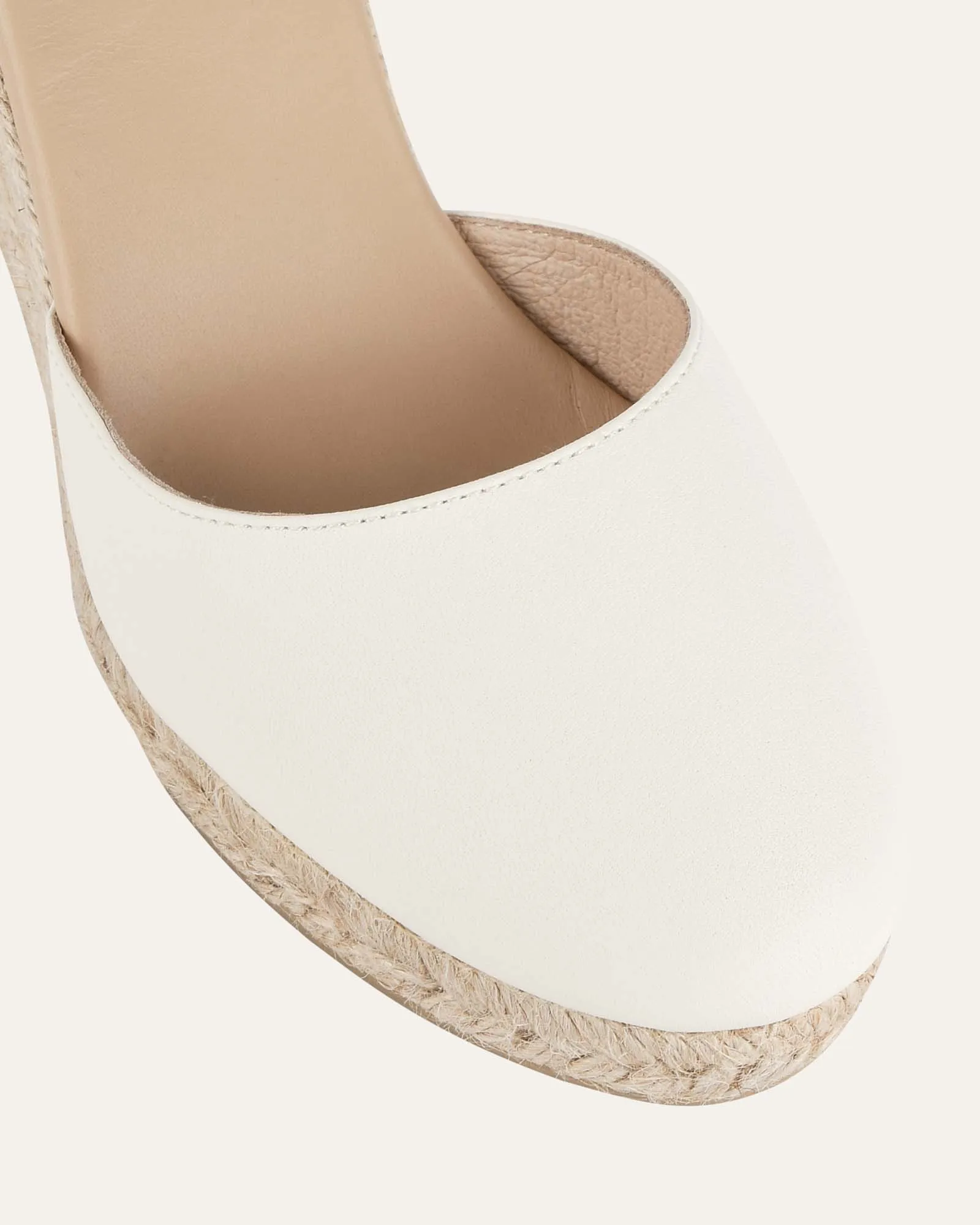 CAIRO HIGH HEEL ESPADRILLES OFF WHITE LEATHER