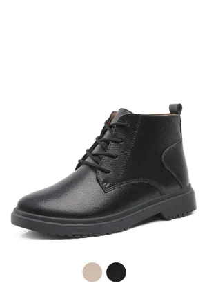 Chaten Women's Oxford Lace-Up Ankle Black Boots