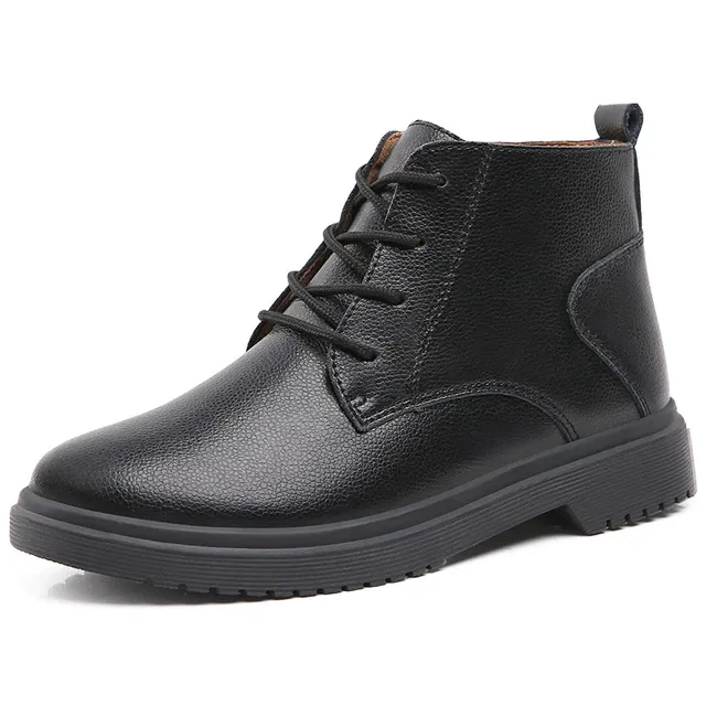 Chaten Women's Oxford Lace-Up Ankle Black Boots