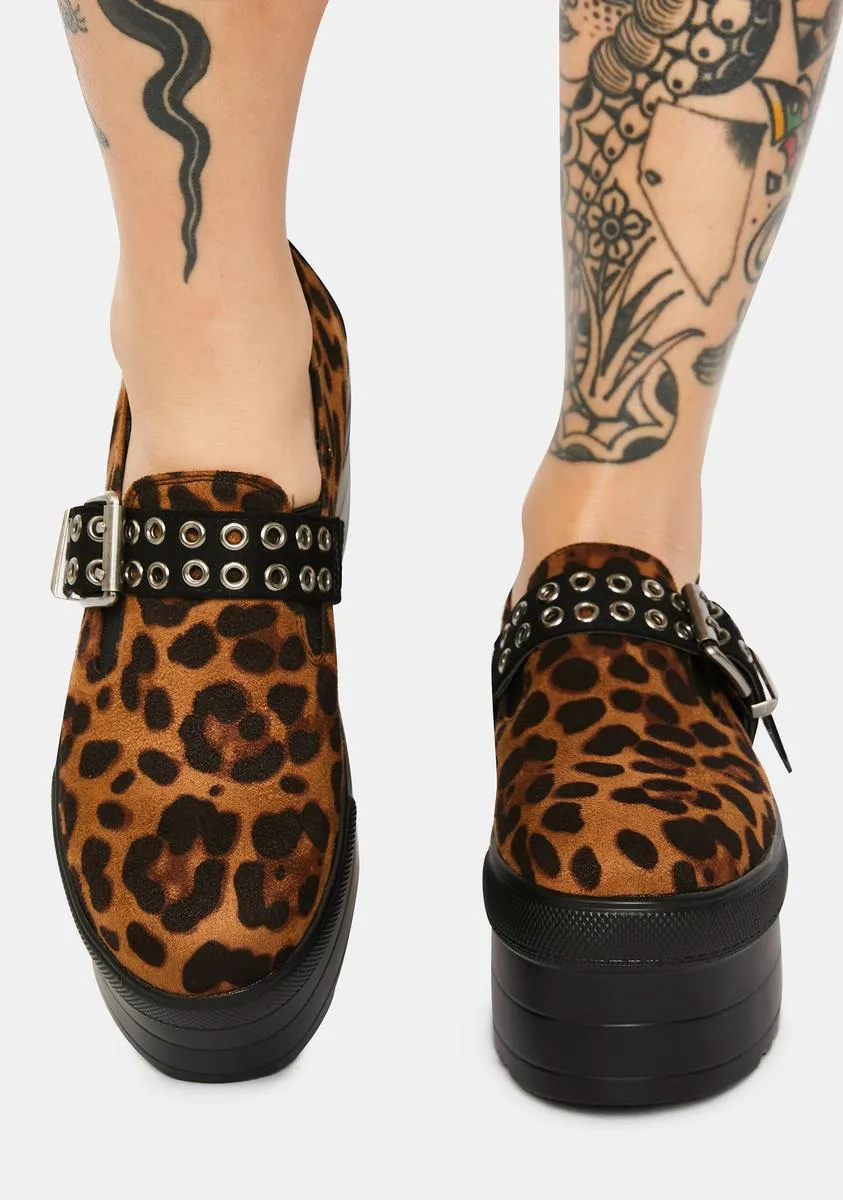 Cheeky Cheetah Chunky Flatform Sneakers