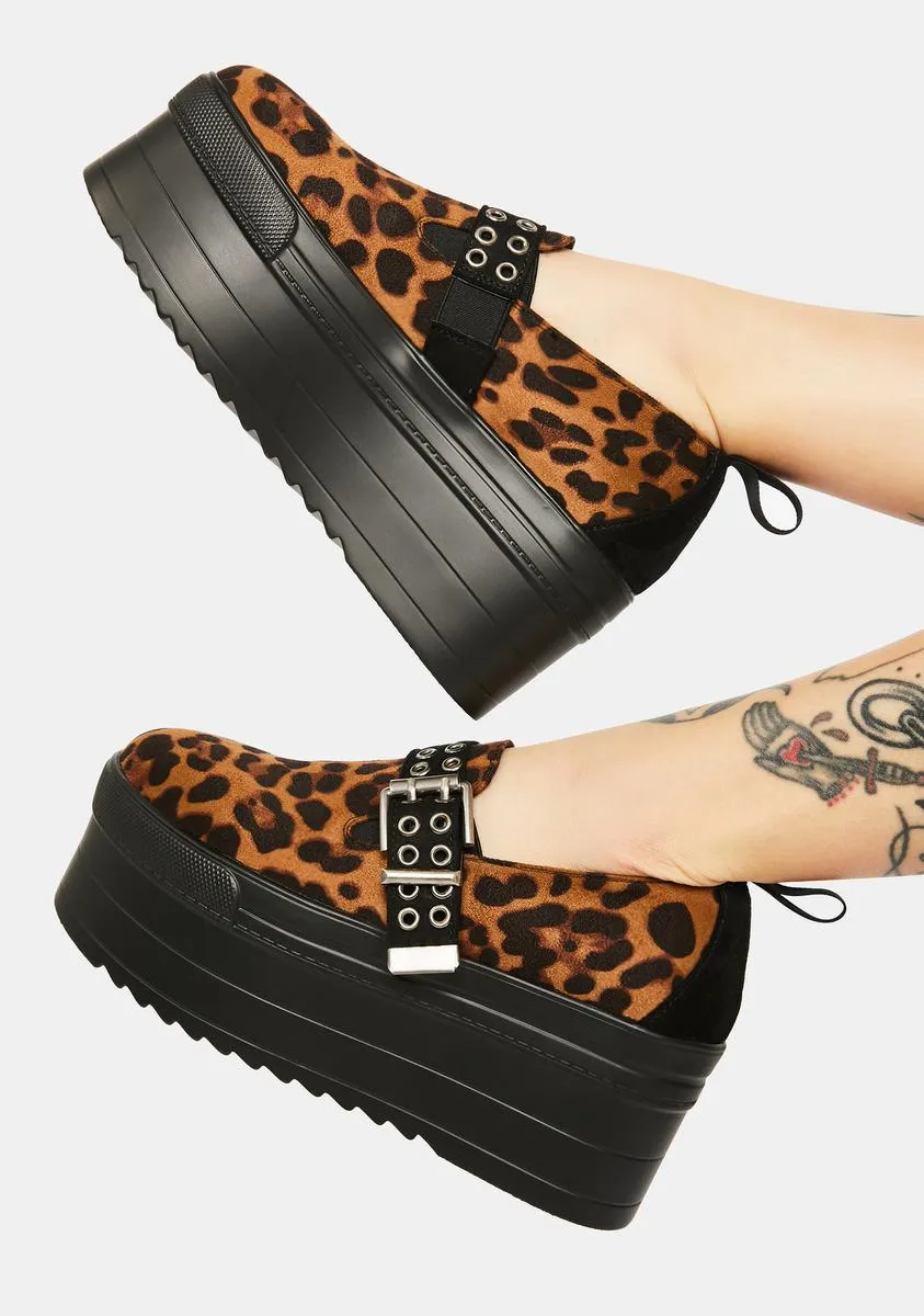 Cheeky Cheetah Chunky Flatform Sneakers