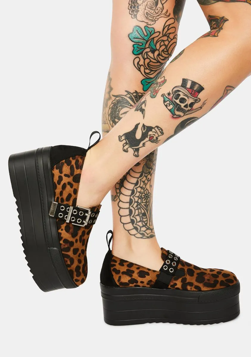 Cheeky Cheetah Chunky Flatform Sneakers