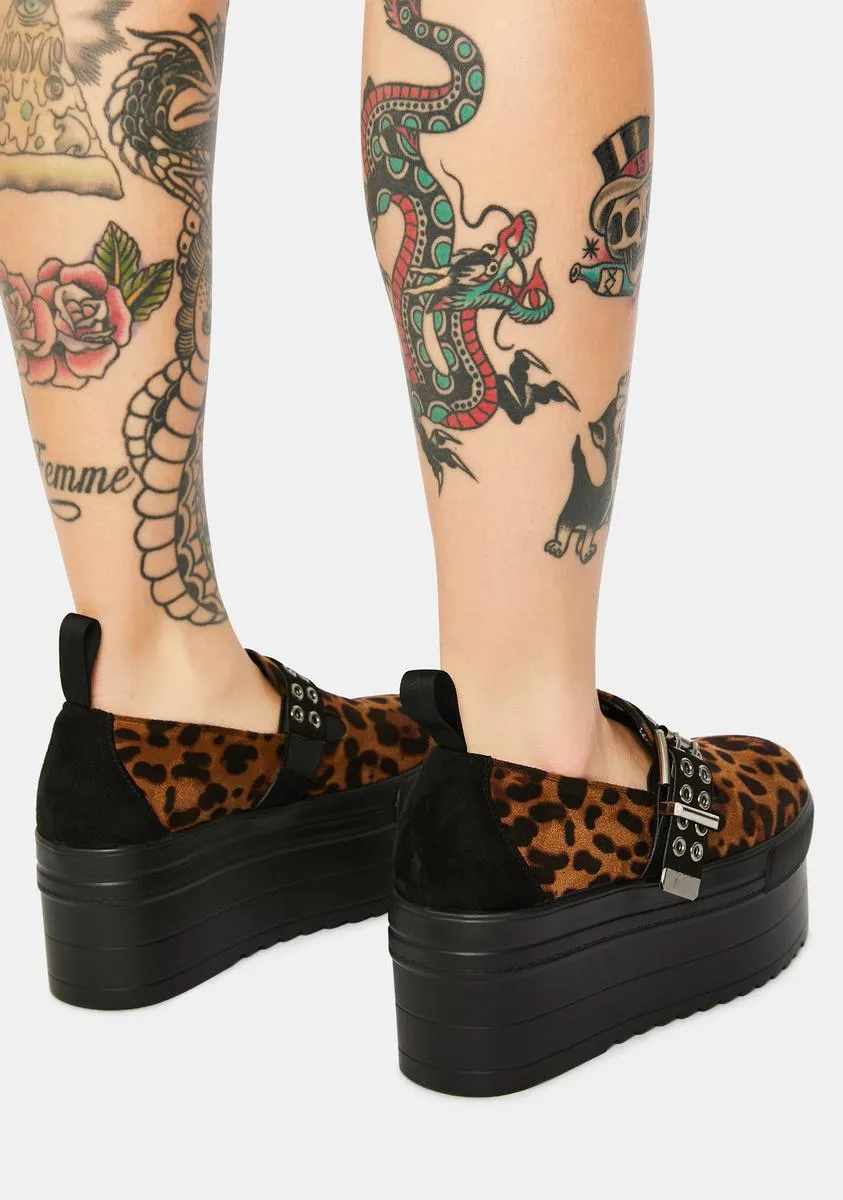 Cheeky Cheetah Chunky Flatform Sneakers