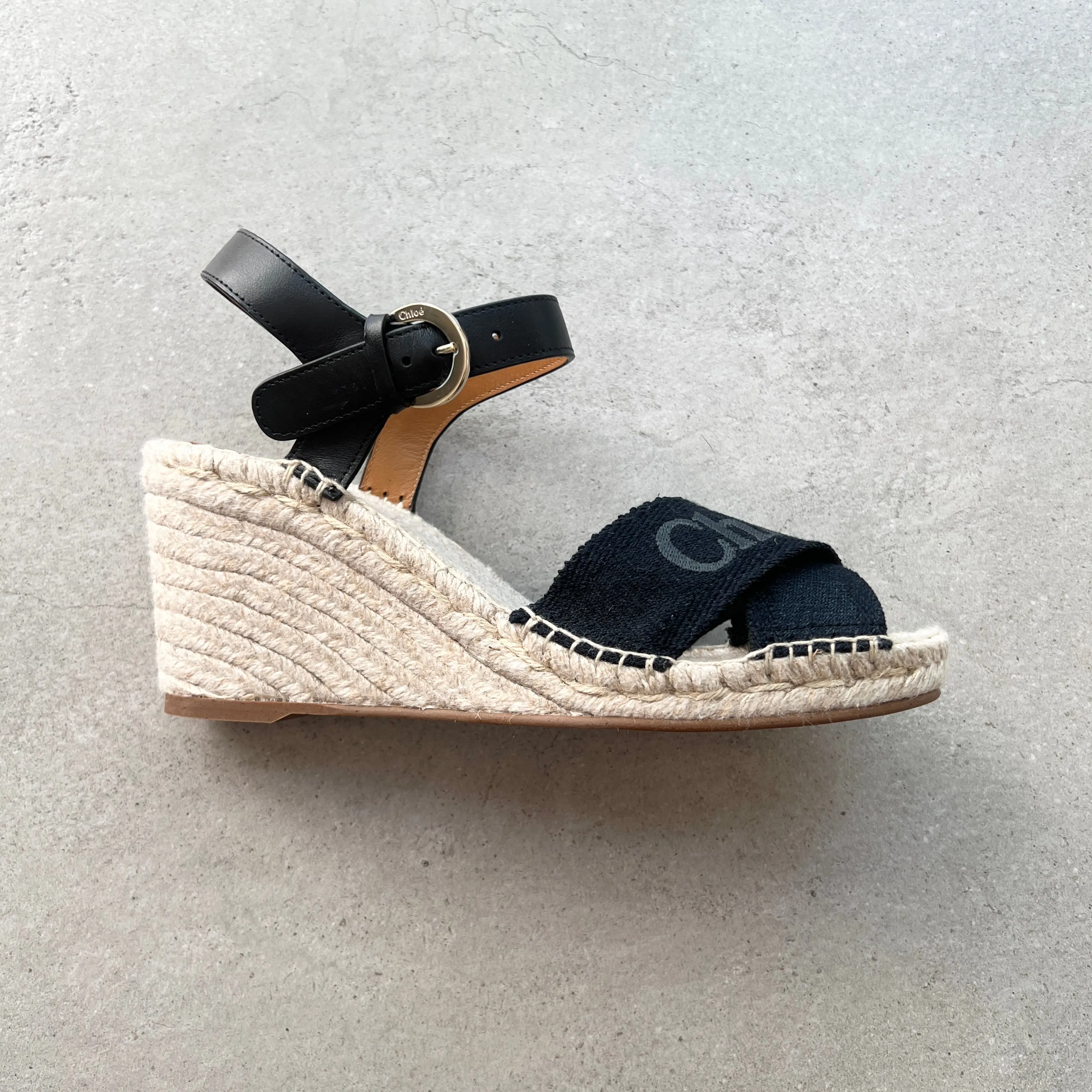 Chloe Piia Espadrille Wedge, Black