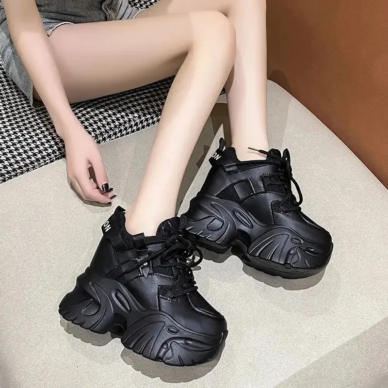 Chunky Platform Double Lace Up Sneakers