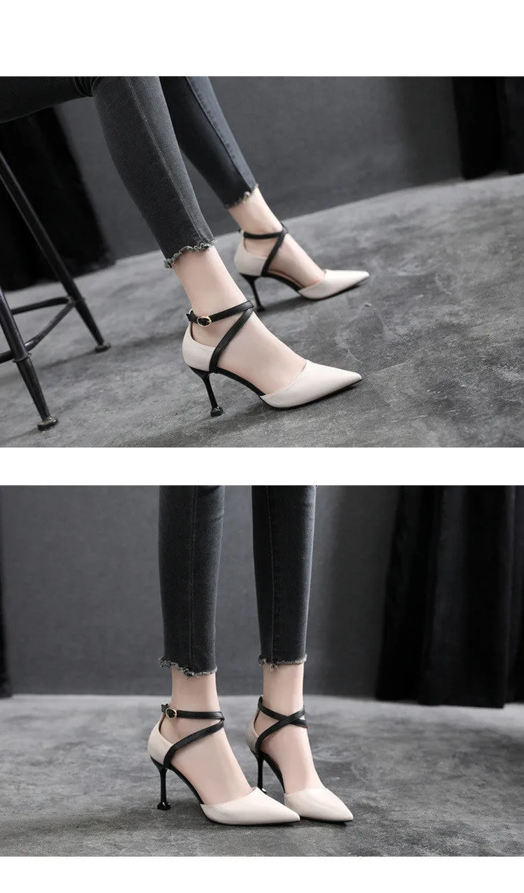 Classy Pointed Toe Stiletto High Heels Sandals