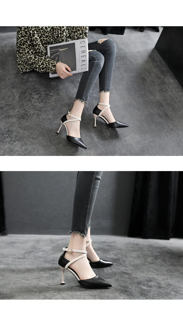 Classy Pointed Toe Stiletto High Heels Sandals