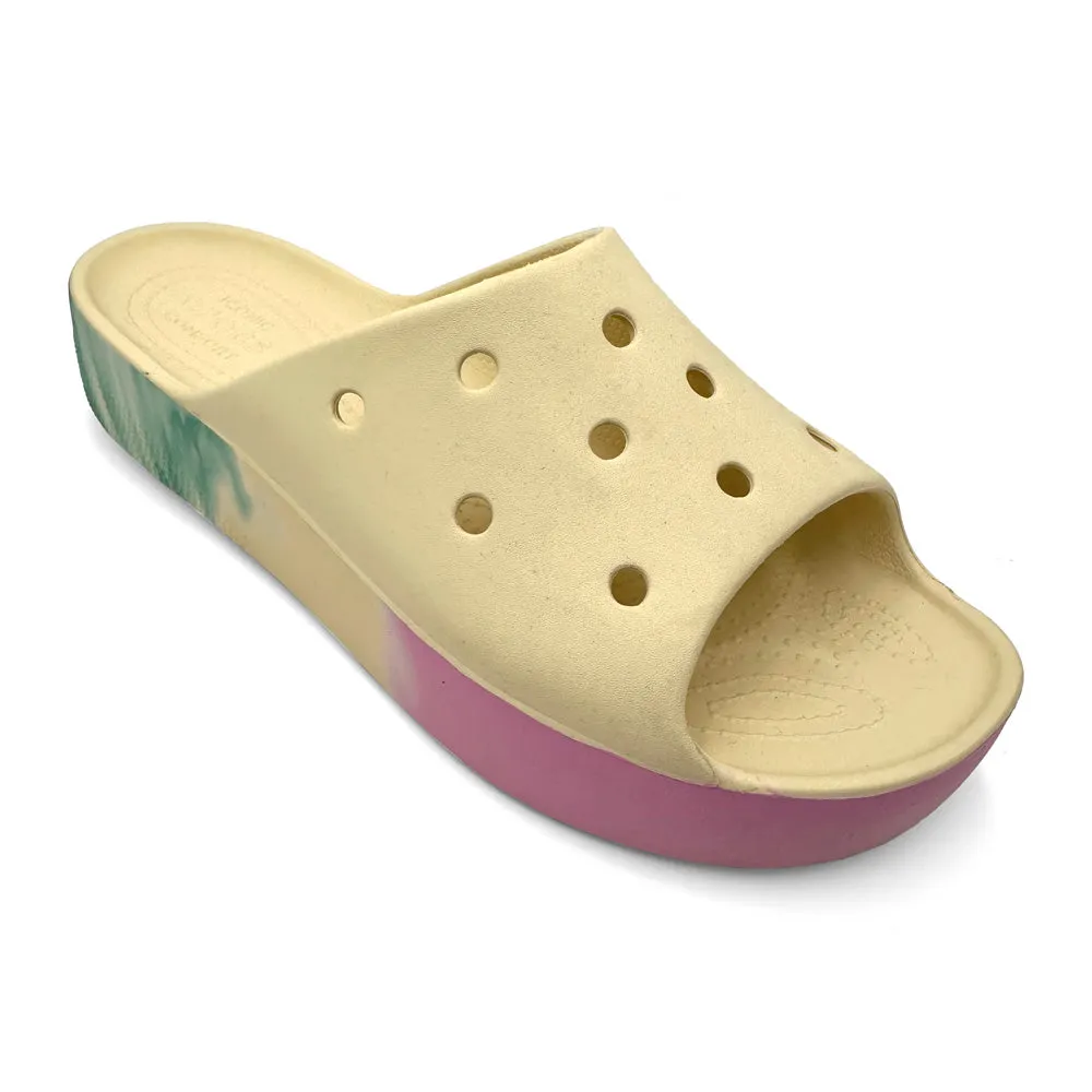 Crocs Women's 208237-1FR Classic Platform Ombre Slide Vanilla Multi