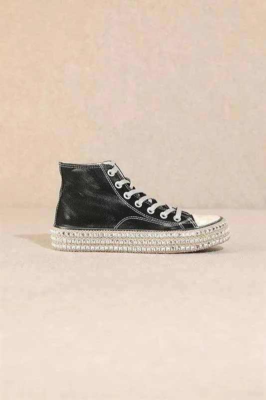 D-Chantel High Top Stud Sneakers