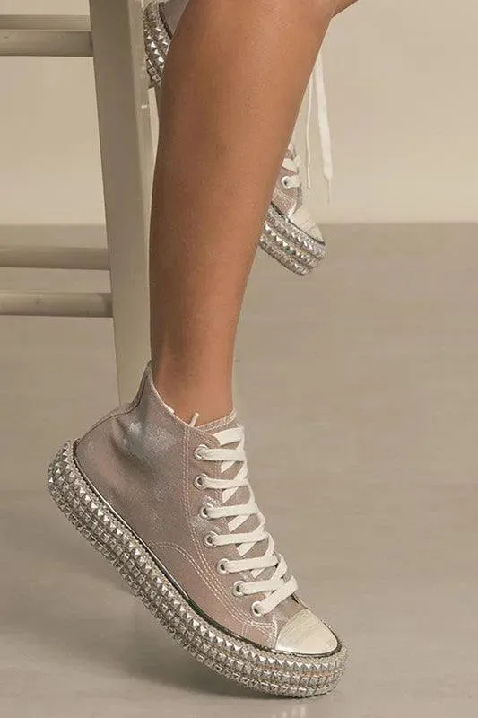 D-Chantel High Top Stud Sneakers