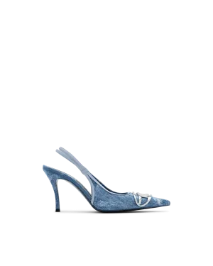 D-Venus Denim Slingback Pumps