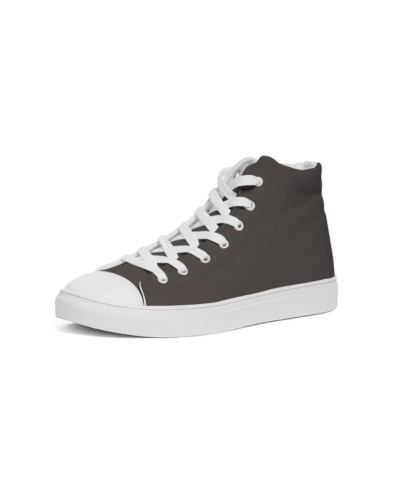 Deep Dark Brown Men's High-top Canvas Sneakers | Men's | Deep Dark Pale Brown | C60M60Y60K60