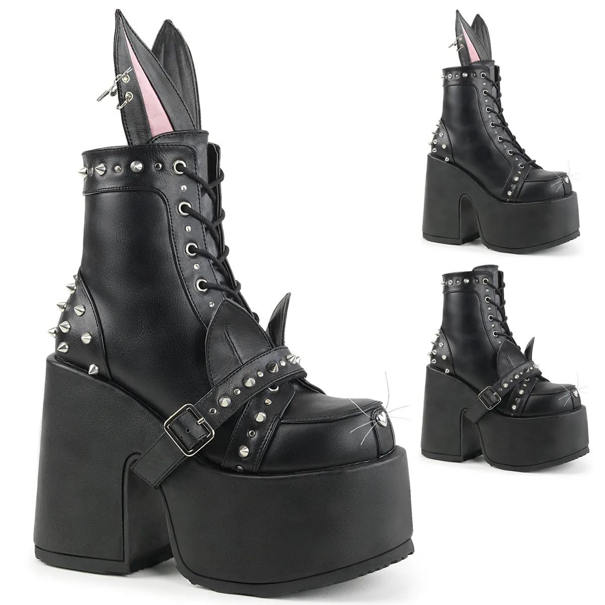 Demonia Camel-202 Platform Ankle Boot W/Stud Details