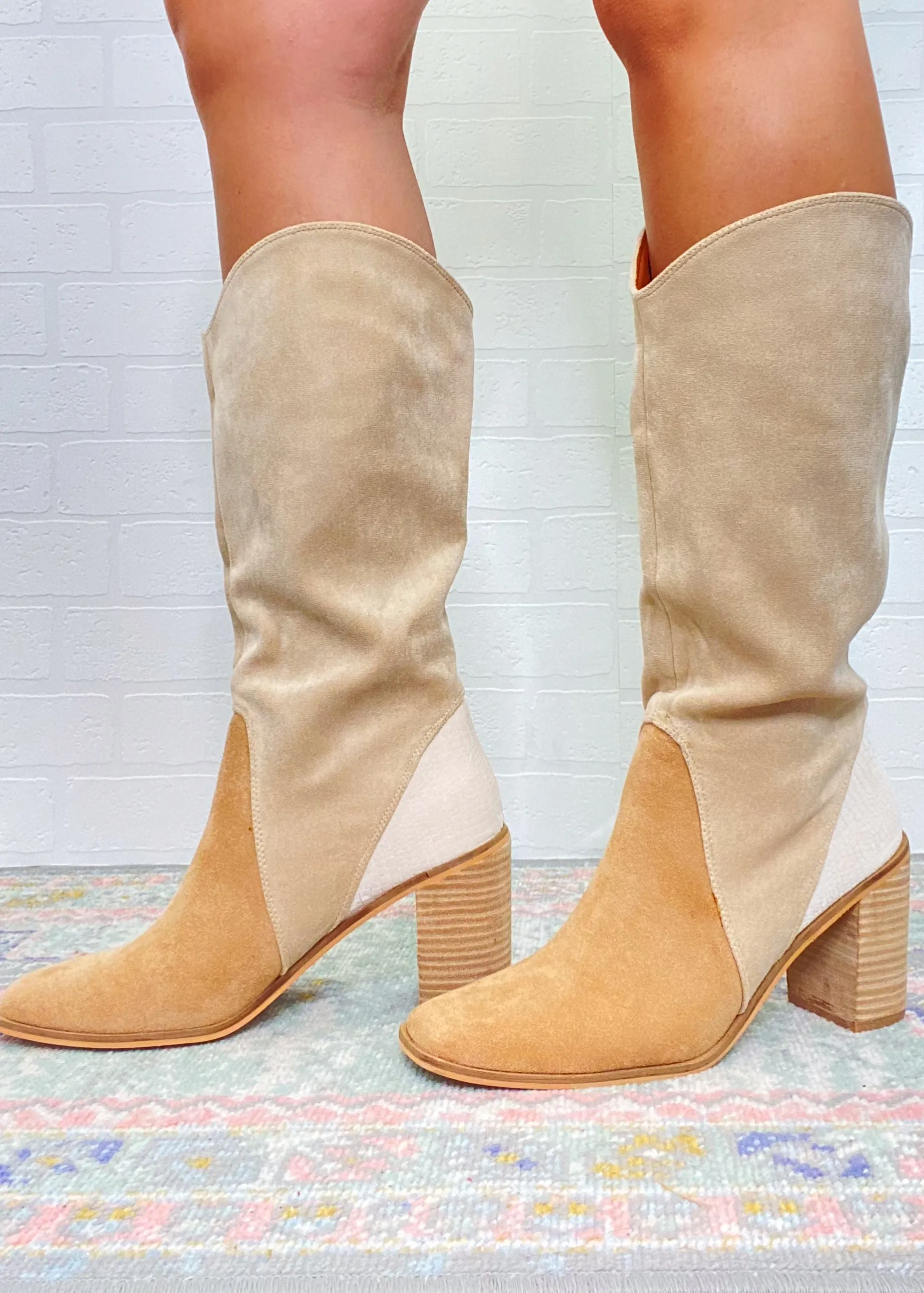 'Desert Chic' Tri Colorblock Boots