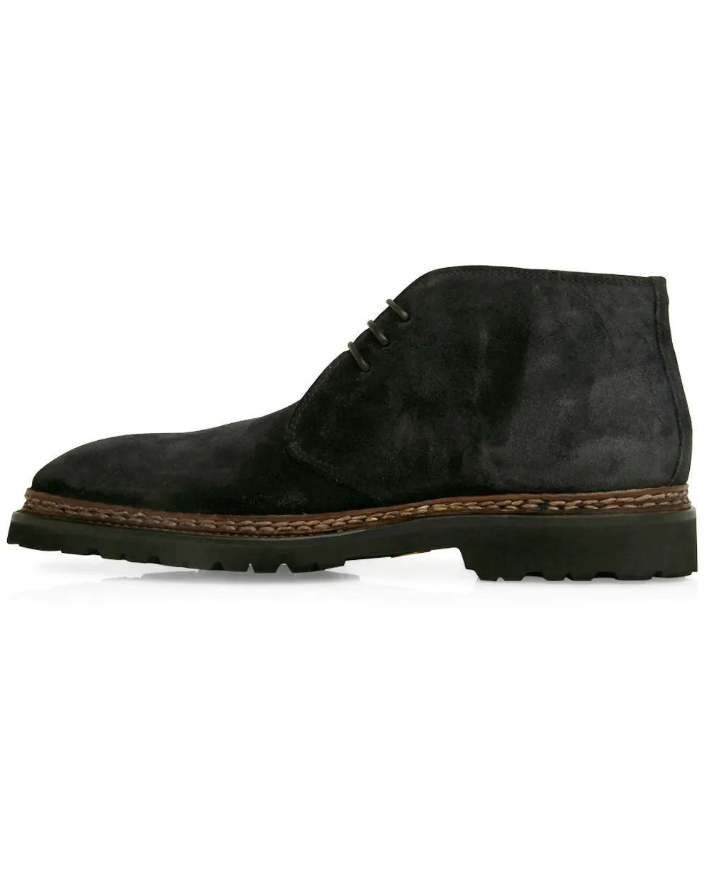 Desert Doppio Welt Suede Boot in Off Black