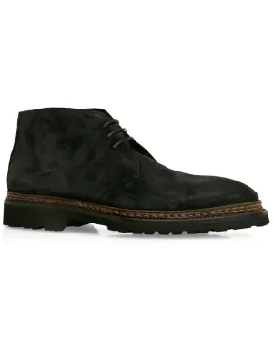 Desert Doppio Welt Suede Boot in Off Black