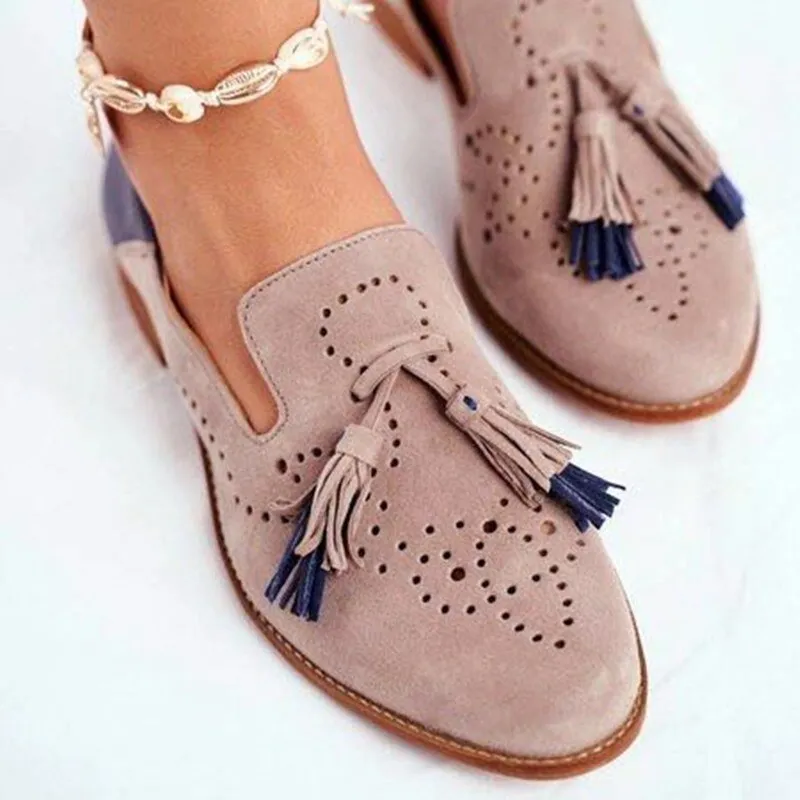 elveswallet Chic Tassel Round Toe Loafers