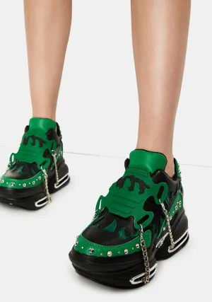 Emerald Big Rush Chain Platform Sneakers