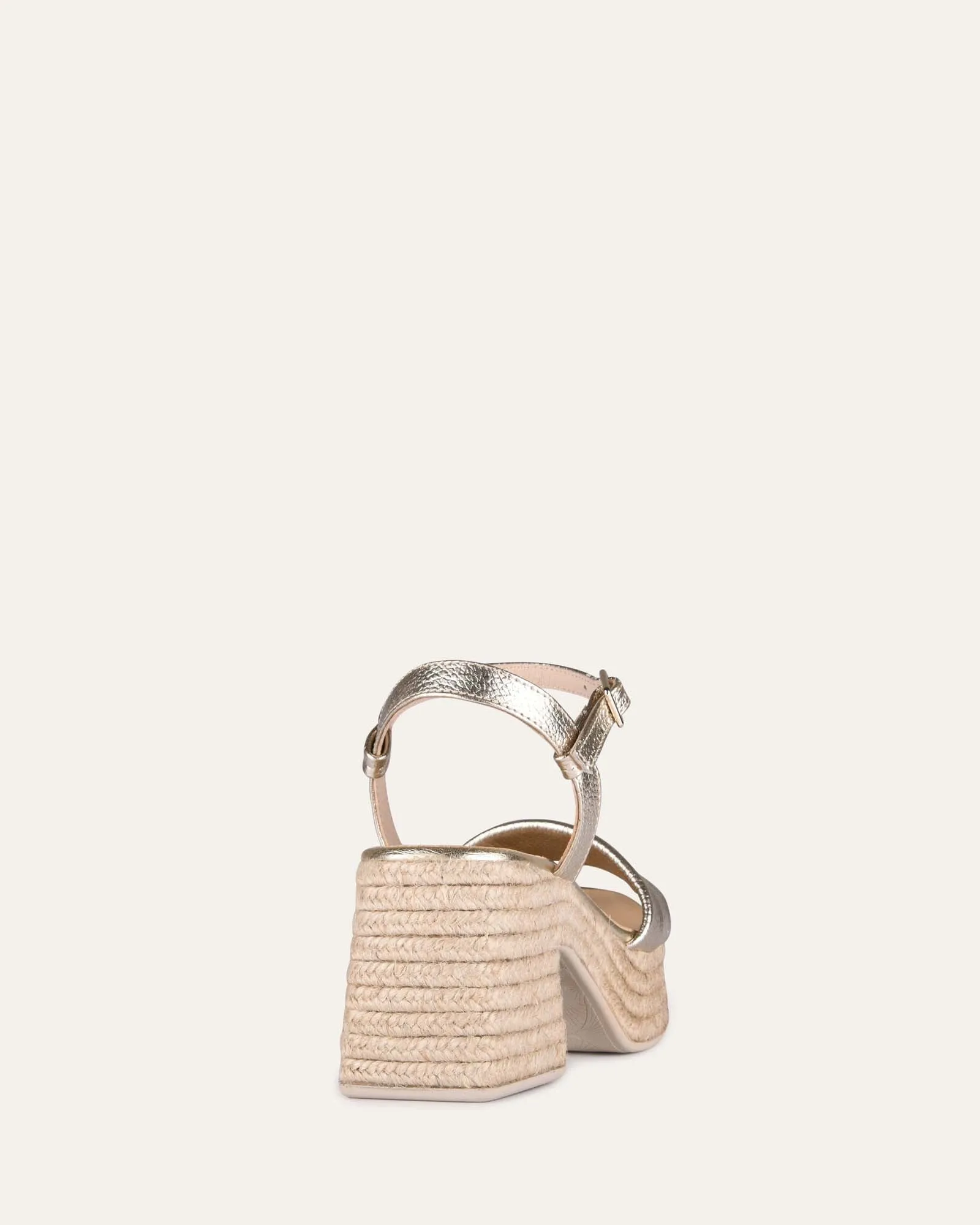 FAIRFAX HIGH HEEL ESPADRILLE SANDALS GOLD LEATHER