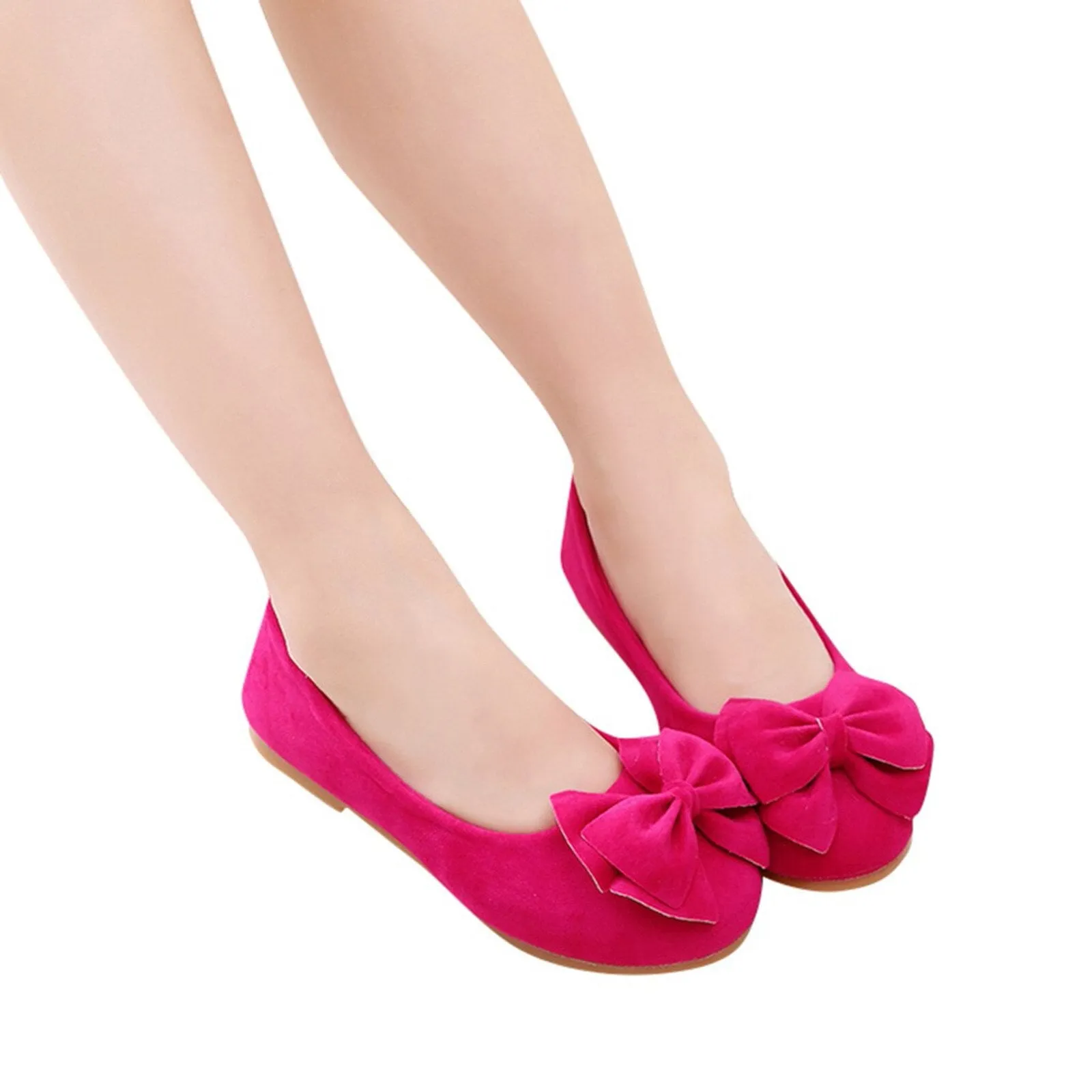 Girls Bowknot Soft Slip-on Party Dance Shoes