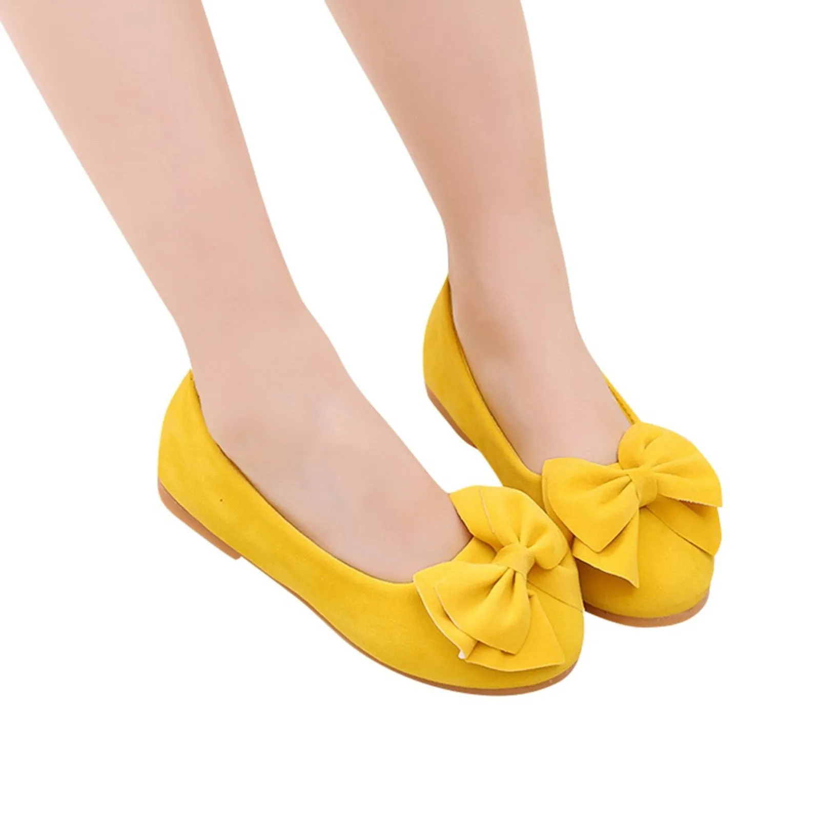 Girls Bowknot Soft Slip-on Party Dance Shoes