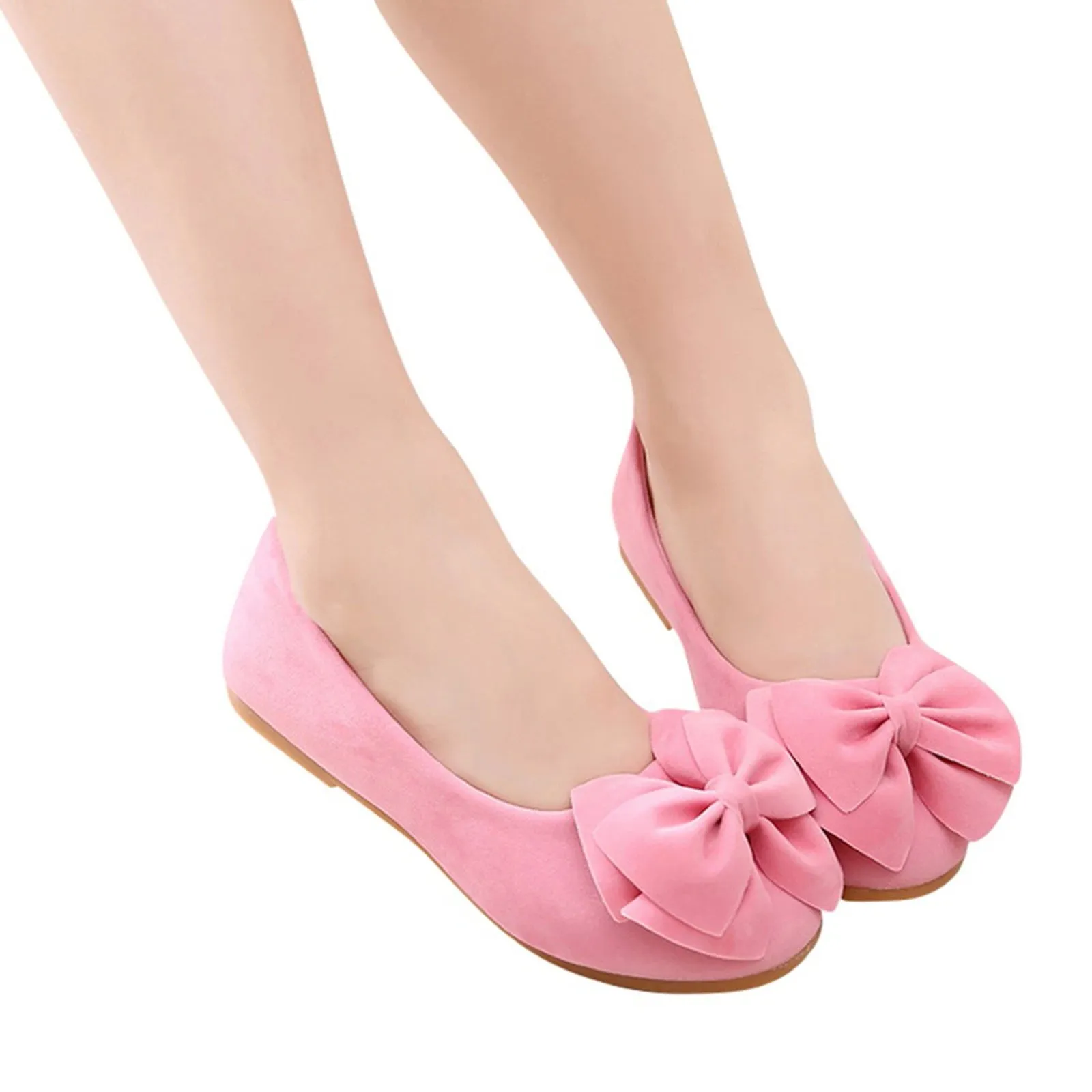 Girls Bowknot Soft Slip-on Party Dance Shoes