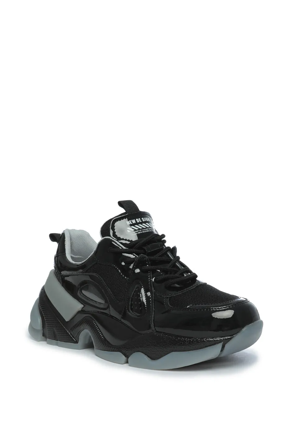 Glossy Chunky Sole Sneakers