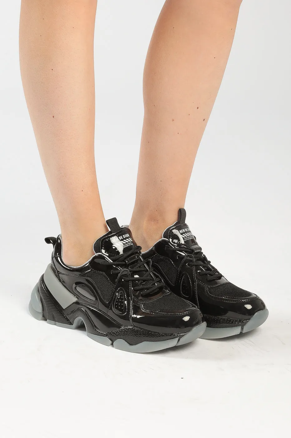 Glossy Chunky Sole Sneakers