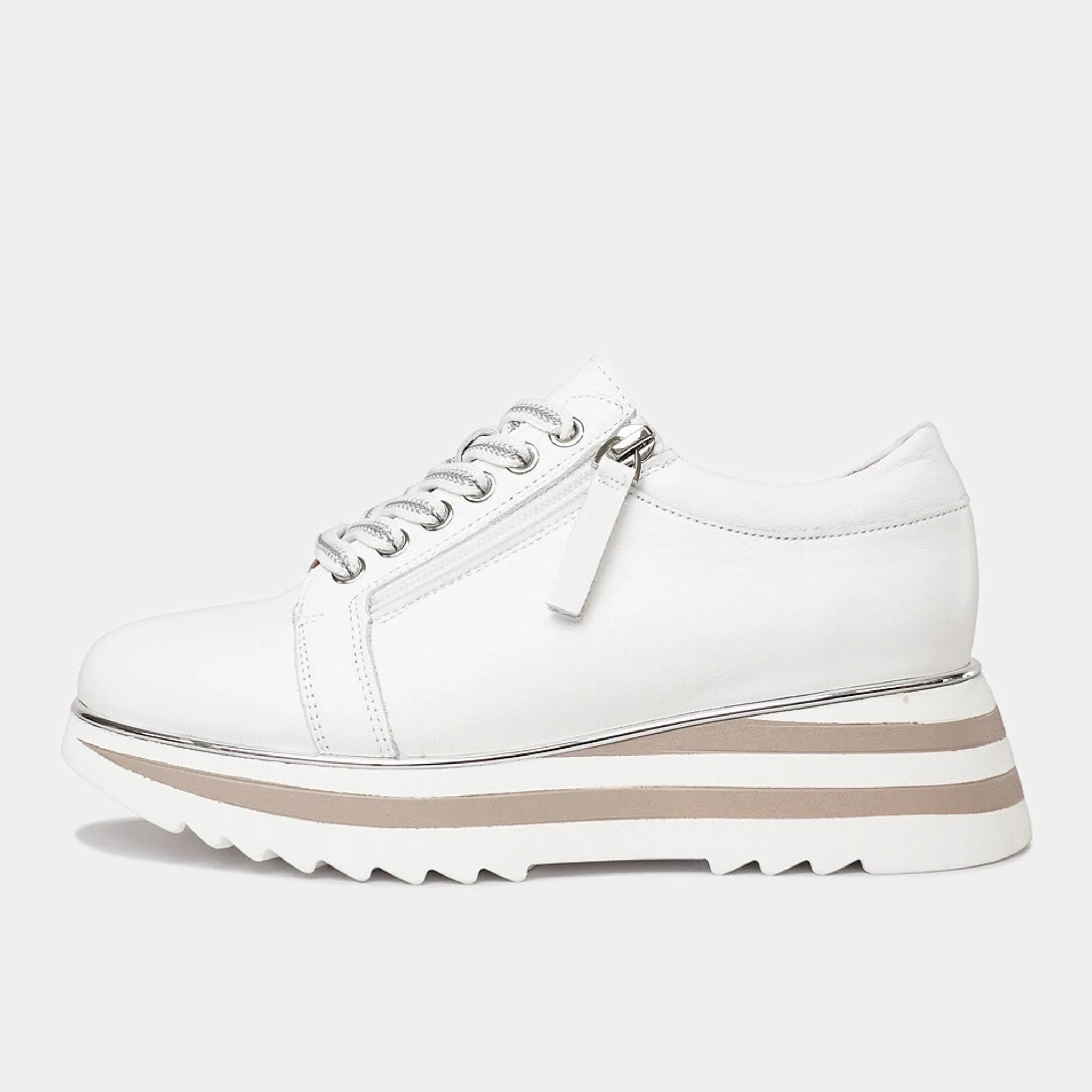 Hosting White Leather Sneakers