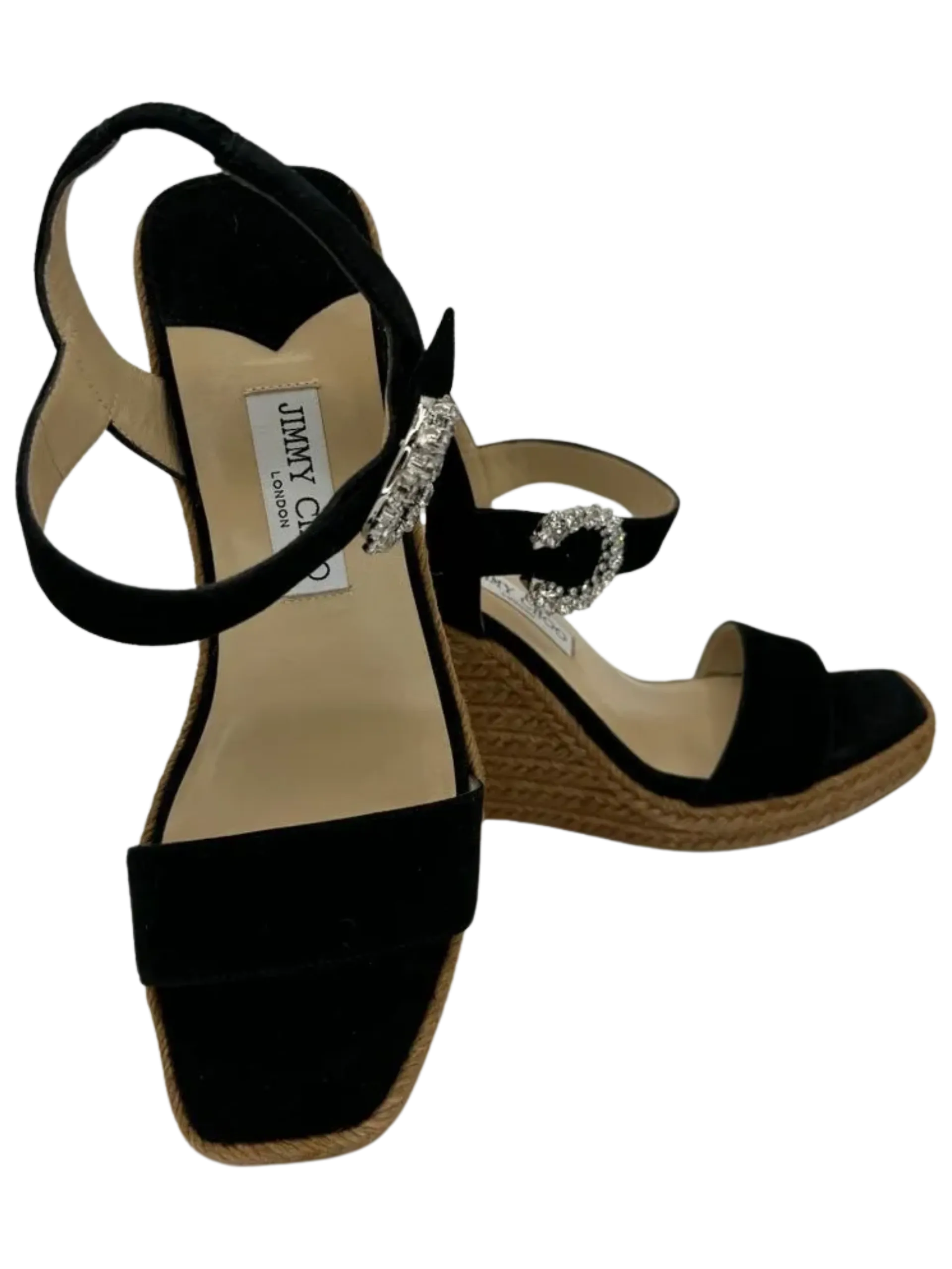 JIMMY CHOO Mirabelle 110 suede espadrille wedge sandals