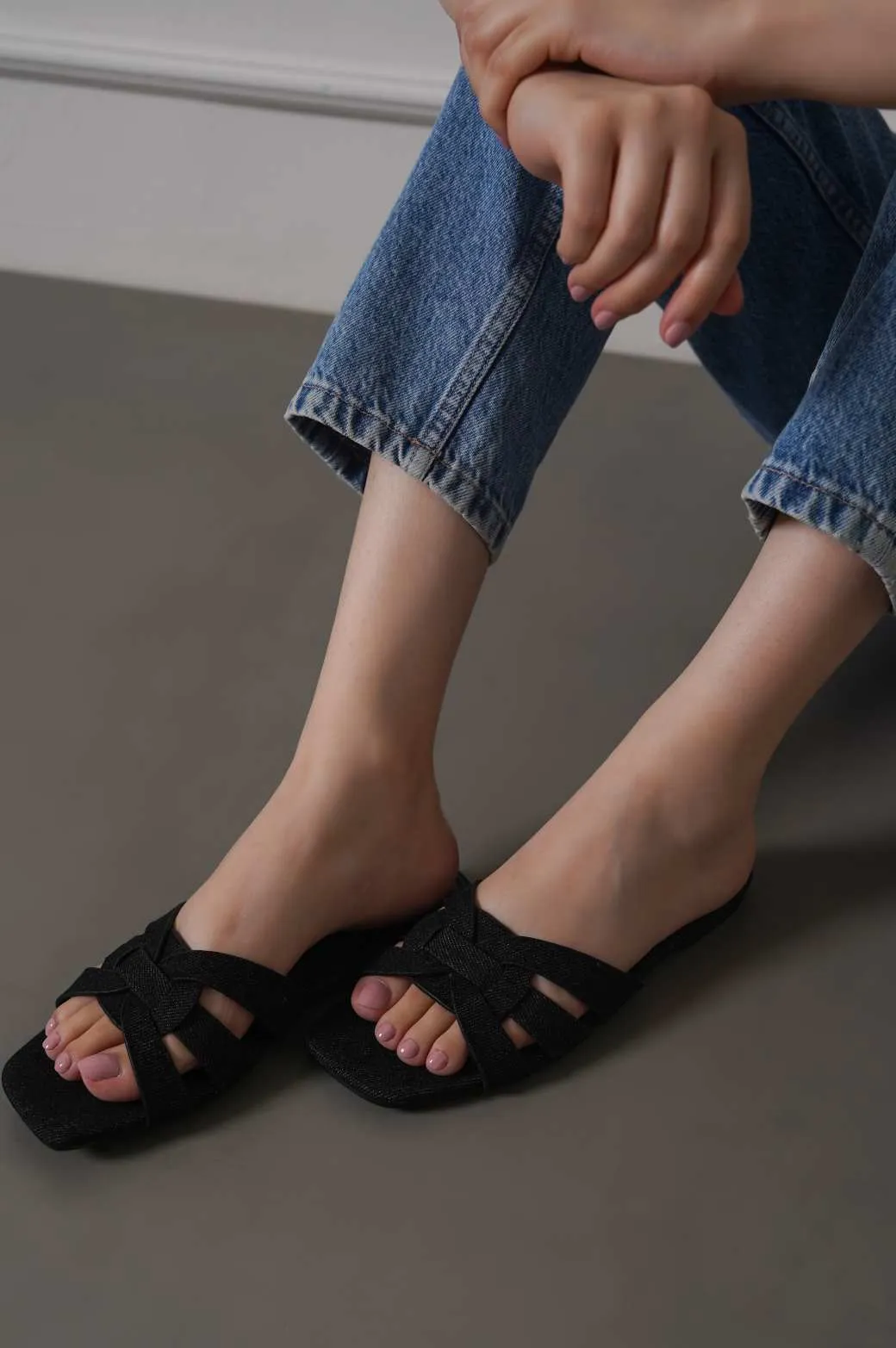 JODY DENIM SLIDES