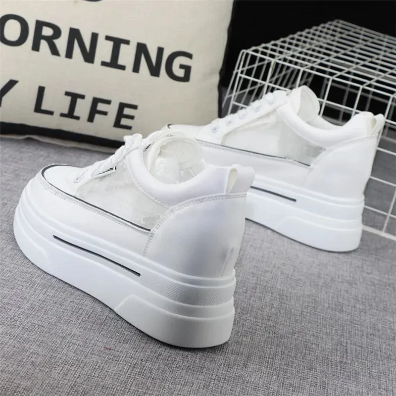 Joskaa 2024 New Platform White Leather Sneakers