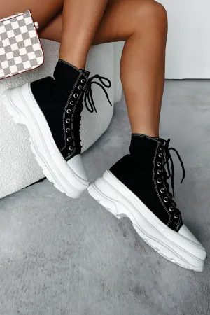 Just Another Dreamer Platform High Top Sneakers (Black)