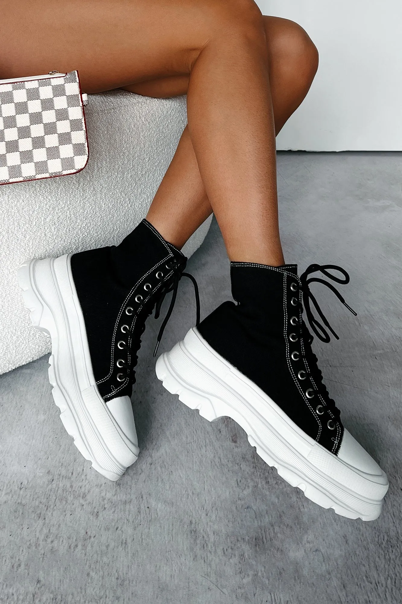 Just Another Dreamer Platform High Top Sneakers (Black)